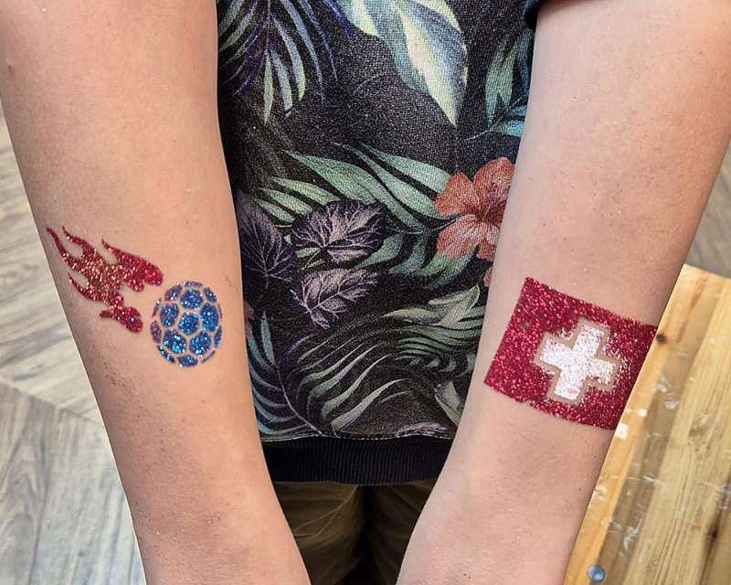 Fussball Glitzer-Tattoos