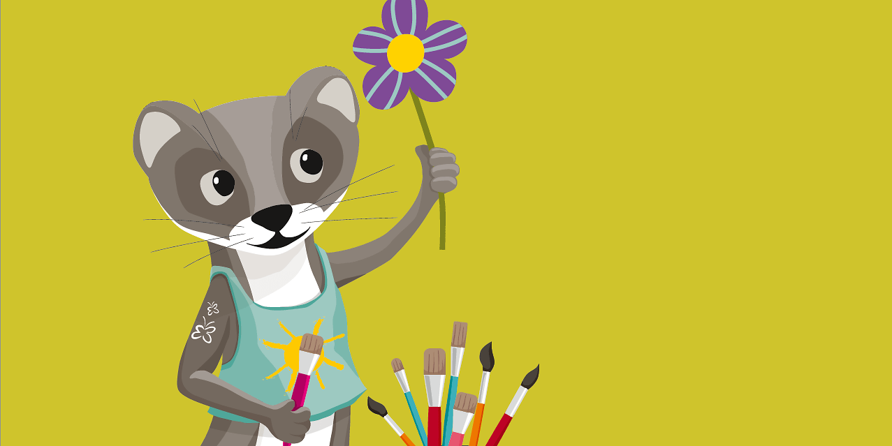 Wiesel ganz Basteln Hintergrund