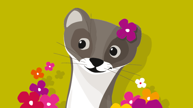 Wiesel ganz Blume Hintergrund