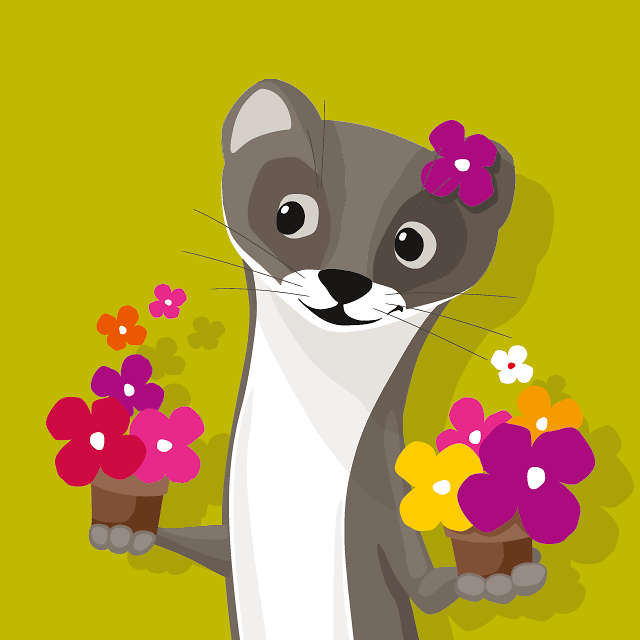Wiesel ganz Blume Hintergrund Wiesel ganz Blume Hintergrund