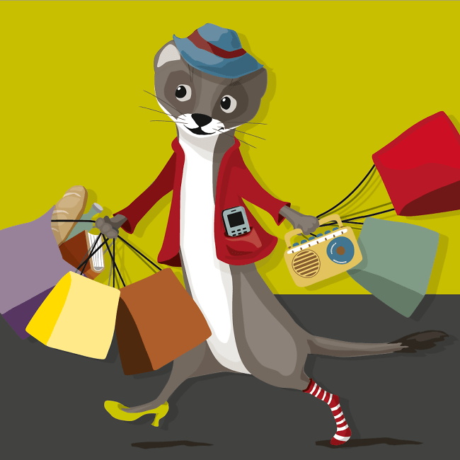 Wiesel ganz Taschen Hintergrund